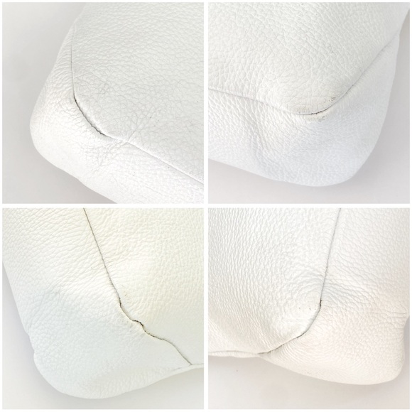 FURLA white leather foldable convertible crossbody top handle purse - Picture 7 of 12